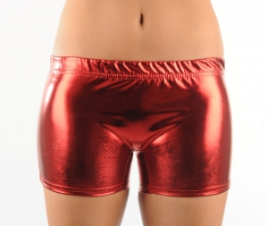 (image for) Women's Shiny Red Metallic Hot Pants Large
